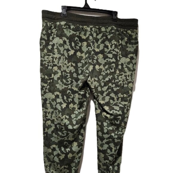 VINTAGE STYLE OLIVE BROWN TAN FLORAL CAMO PRINT CUSTOM SWEATPANTS  XL - Picture 2 of 5